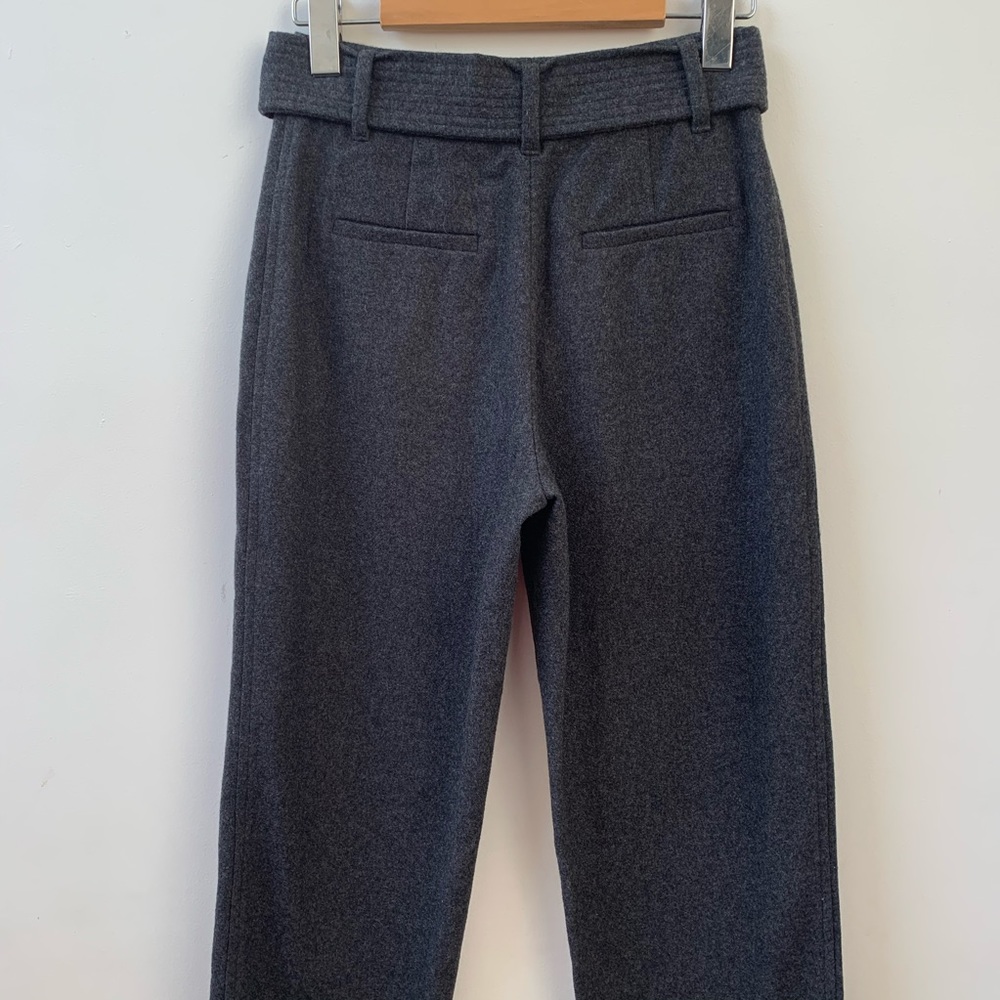 Aritzia Wilfred Jallade Gray Tie Front Cropped Tapered Leg Wool Pants - Picture 10 of 16